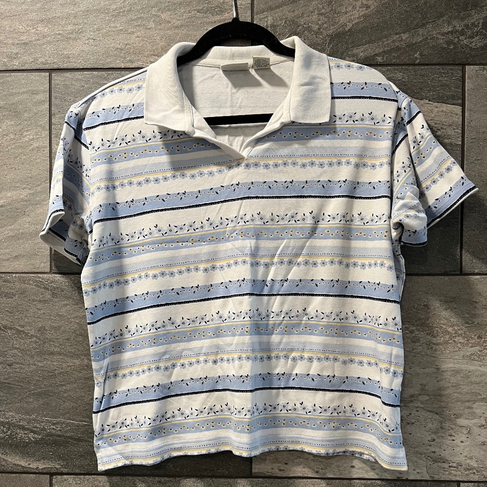 Oversized Floral Pattern Polo